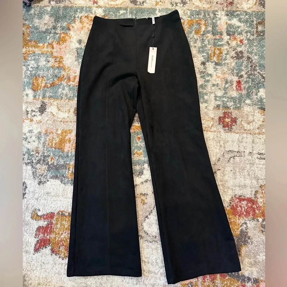 NWT BCBGeneration faux suede zip up flared pants A-9